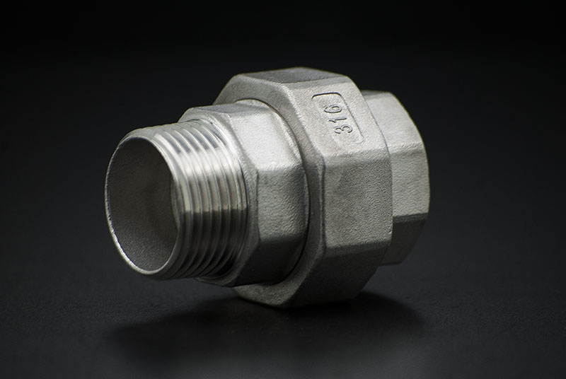 Stainless Steel Union Coupler Conical - 1/4 Inch / Female Thread x Male Thread